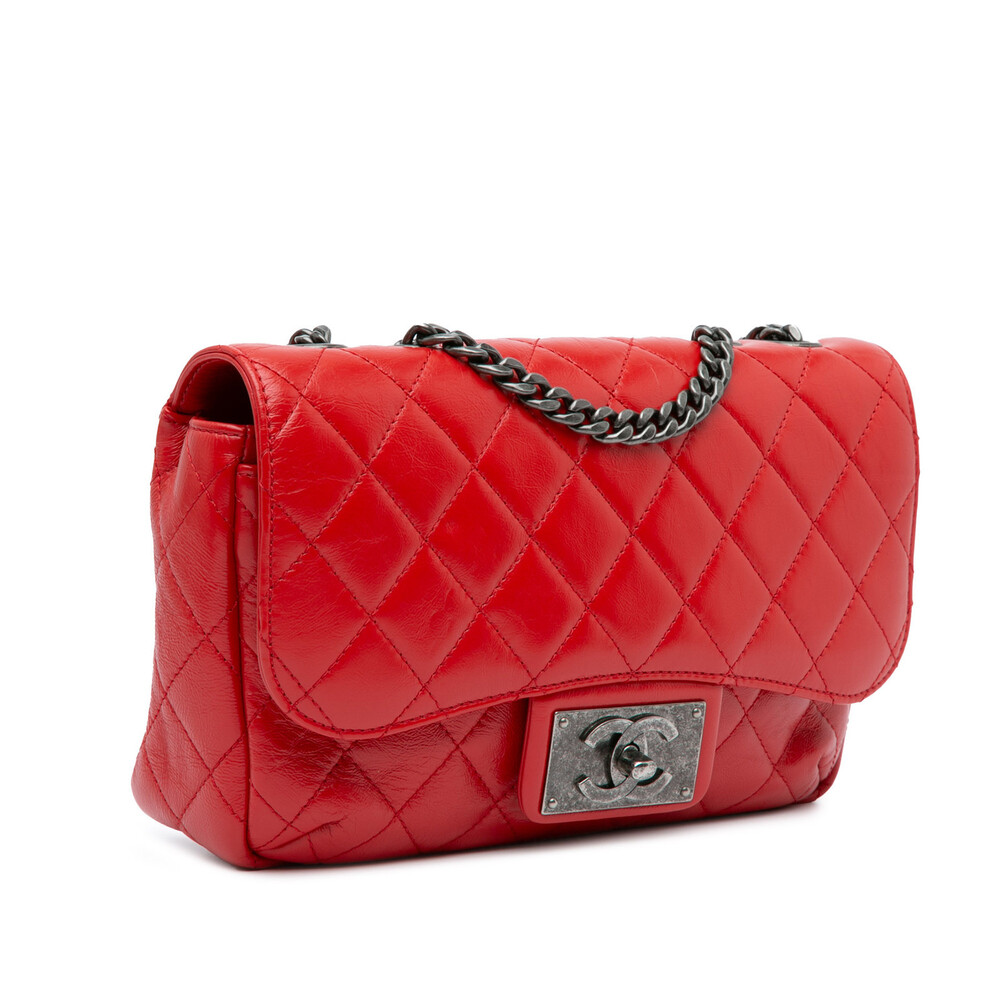 Auth Chanel Cc Crinkled Skin Chain Flap #157799C23B - Picture 2 of 12